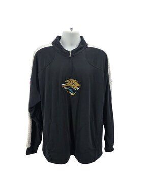 Reebok NFL Authentic Sideline Jacksonville Jaguars Mens XL Jacket Black 1/4 Zip